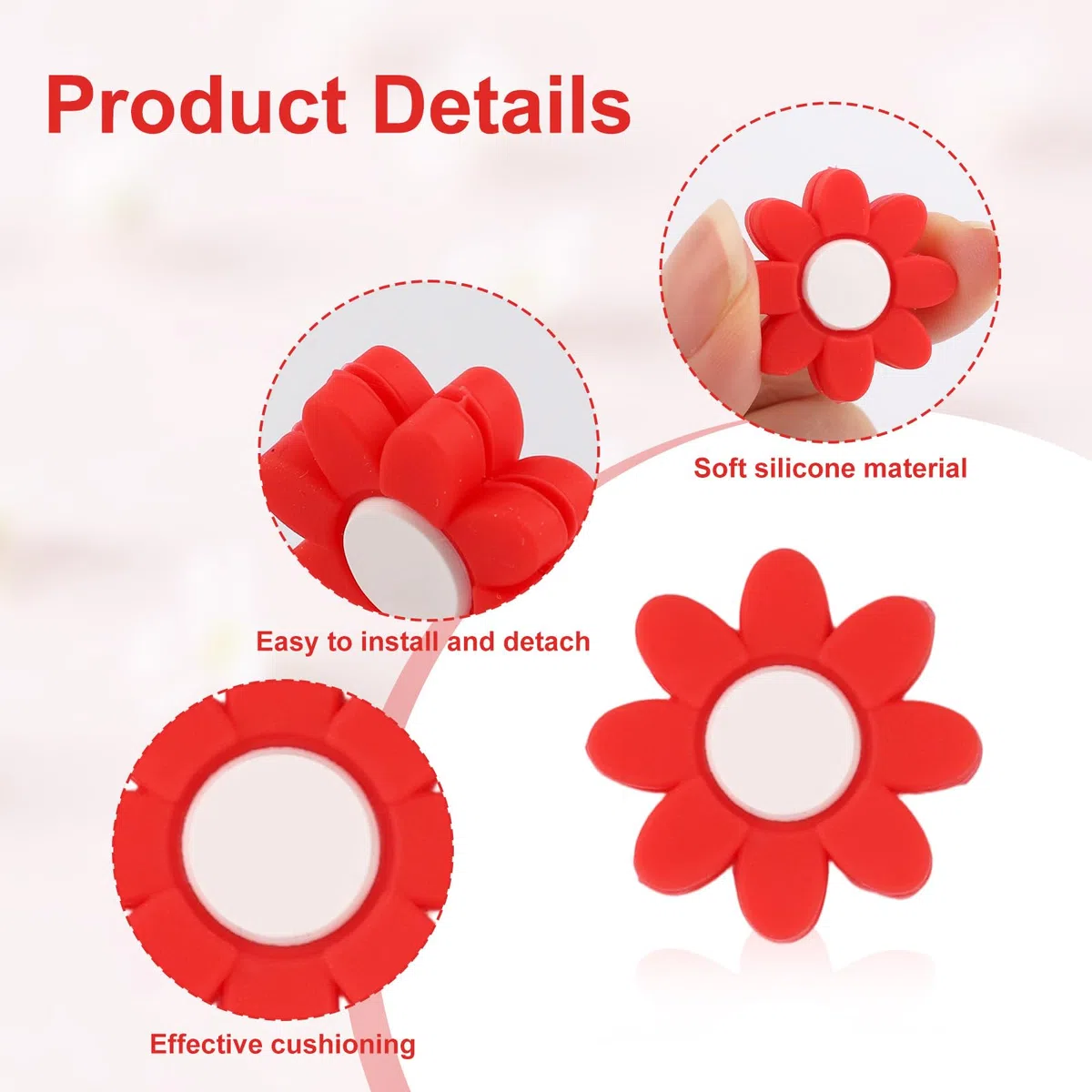 lasuroa 8pcs Amortisseurs Raquette Tennis, Raquette Tennis Silicone Forme Cœur et Fleur Amortisseur Vibrations Accessoires et Cadeaux Pratiques