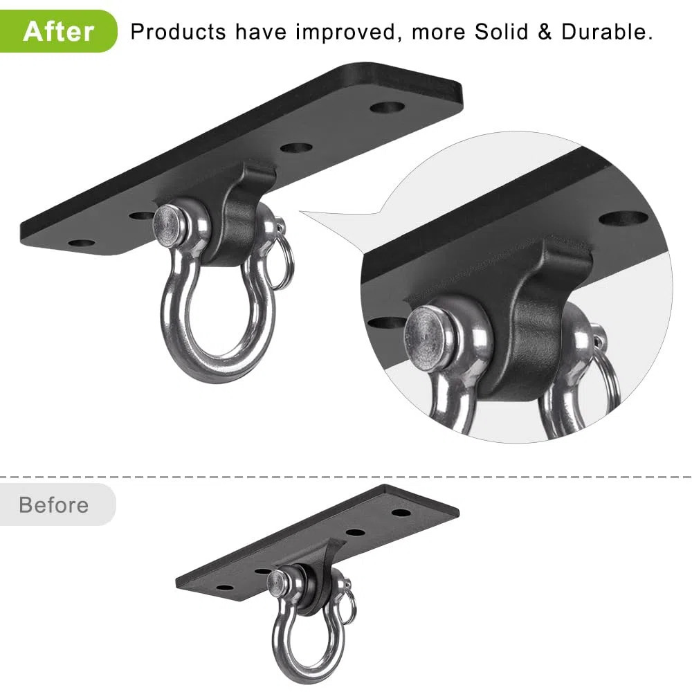 Dolibest Suspension Le Hamac Suspendre la Balançoire Ensemble de Support Mousqueton pour Aire de Jeux Intérieur Extérieur Chaise Yoga Corde Sacs de Frappe, Jusqu'à 600lbs