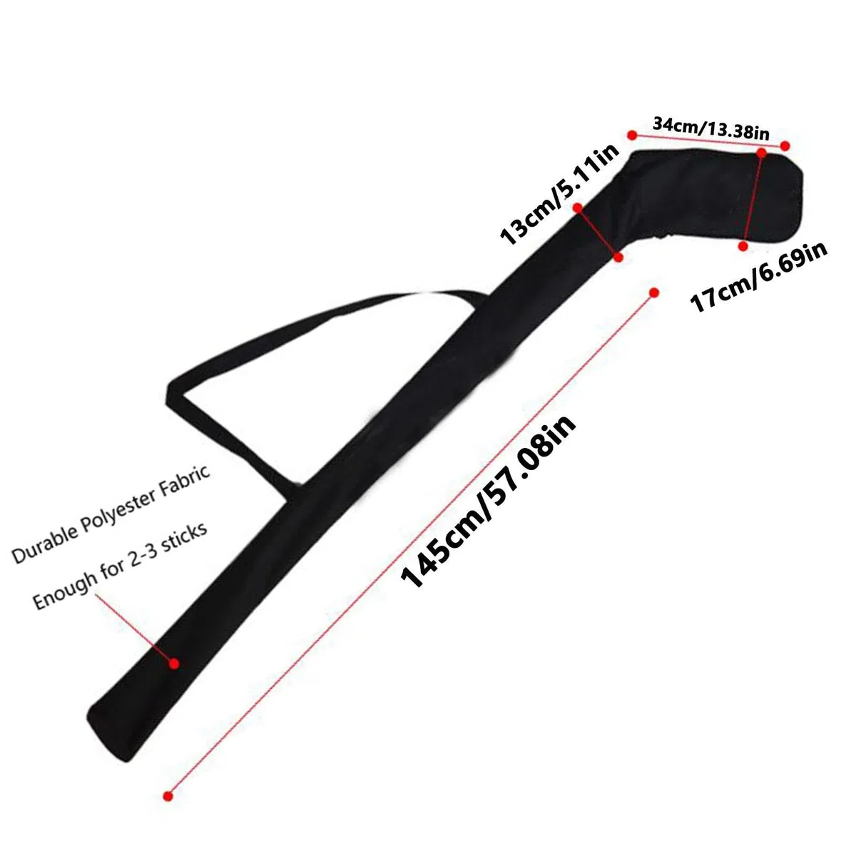 Sac pour crosse de hockey - Sac à crosse de hockey avec bandoulière et fermeture éclair - Sac d'équipement de hockey avec accessoires pour hommes et femmes - Porte-crosse de hockey pratique pour unfac