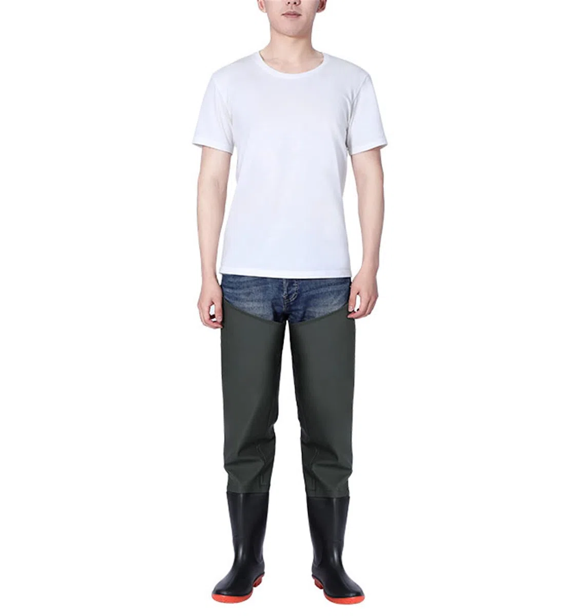 Cuissardes Réglables en PVC pour Homme Et Femme Bottes en Caoutchouc De Pluie Polyvalentes 100% Imperméables sur Le Genou Pantalon De Pêche Cuissardes De Chasse Antidérapantes