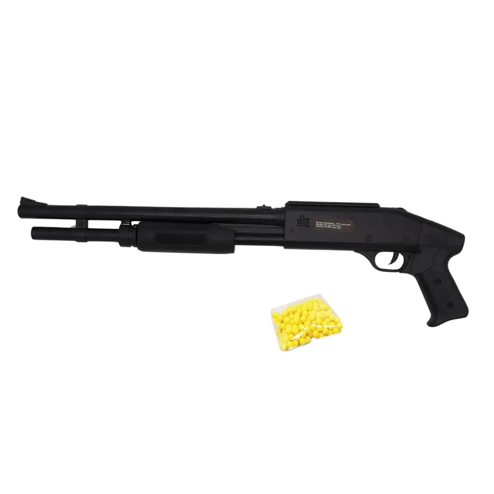 Airsoft Réplique de Fusil à Pompe à Billes 57 cm, 0,38 Joule, Tir Coup par Coup, 18 Billes