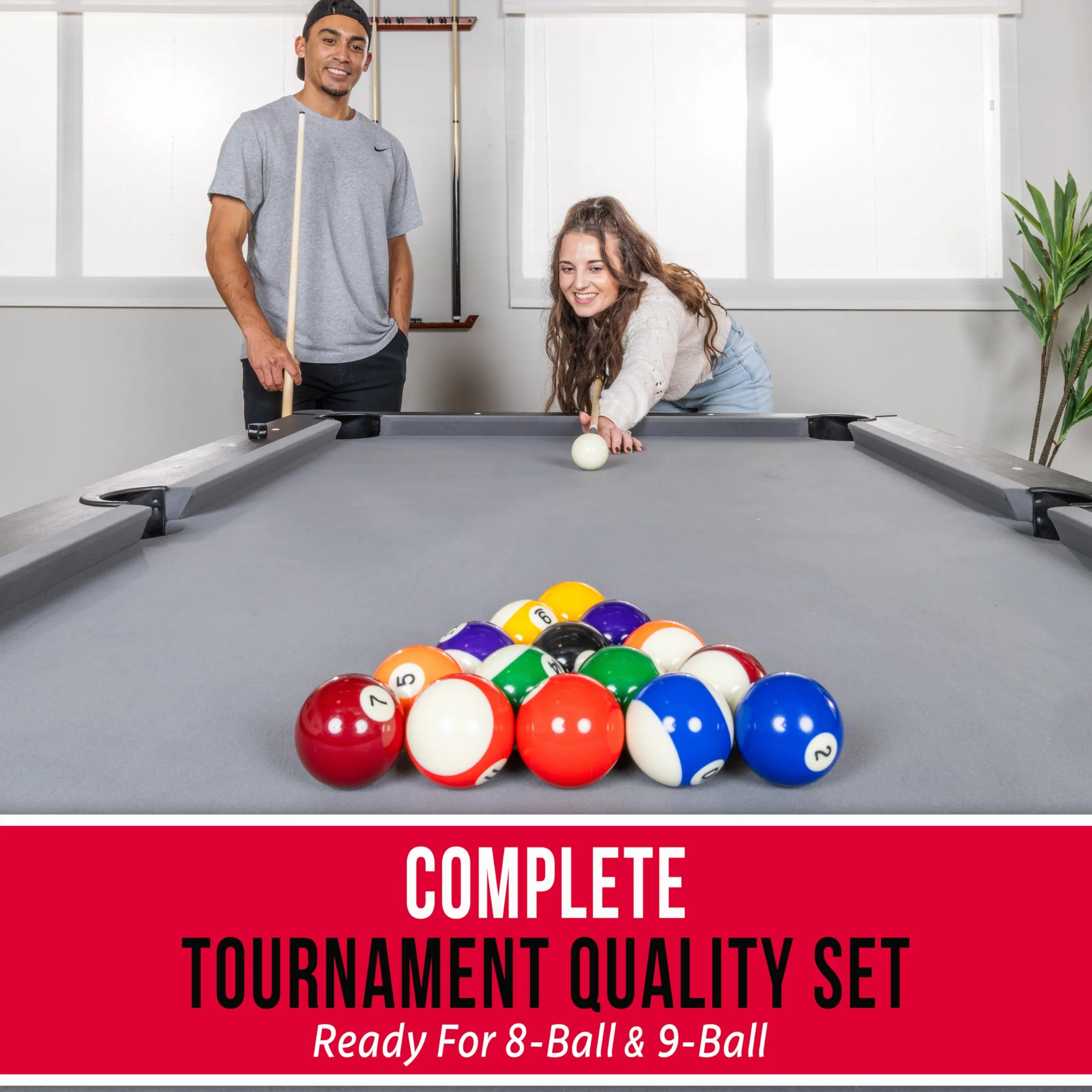 GoSports Ensemble de 16 Boules de Billard Professionnelles et Réglementaires