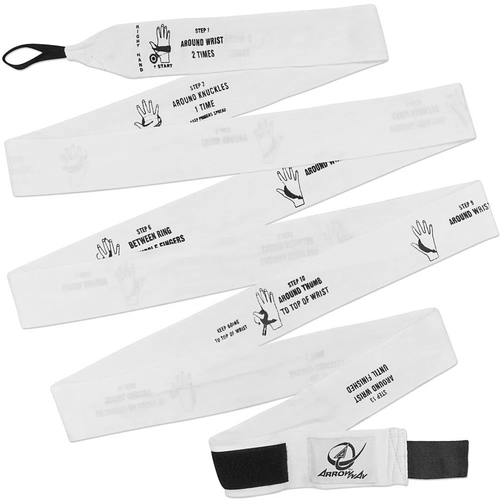 Meister ArrowWay Bandes de Boxe et MMA avec Instructions Imprimées - 360 cm Élastique