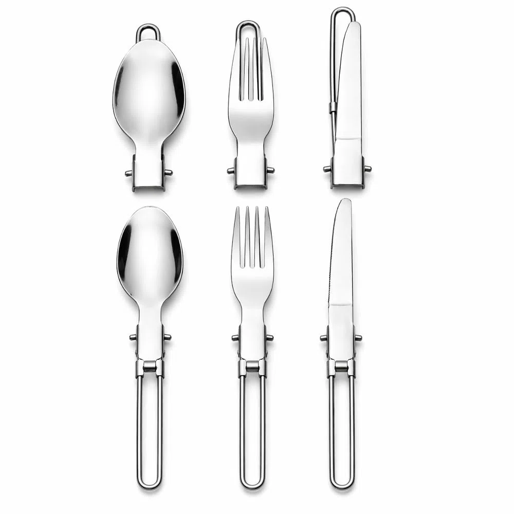 TERRE JARDIN Kit Popote Camping avec Réchaud 12 Pièces - Set Cuisine Camping Compact et Léger - Casseroles Antiadhésives, Réchaud Pliable et Accessoires Outdoor