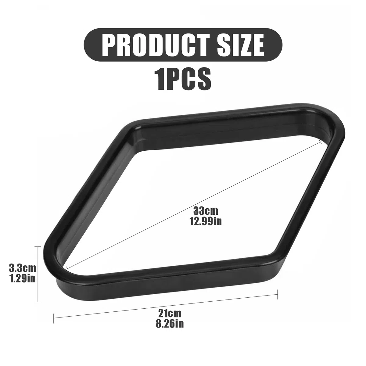 Fadcaer Support triangulaire pour 9 boules de billard en plastique robuste pour boules de billard de 5,3 cm - Noir