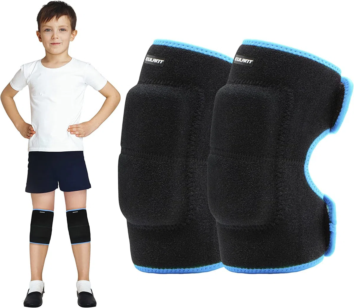 Genouillères Volleyball Ado, Adjustable Éponge Protège Genoux Sport pour Enfant & Adult pour Rollers Hip Hop Danse Vélo Handball Basket BMX Trotinette Football Pilate Travaux