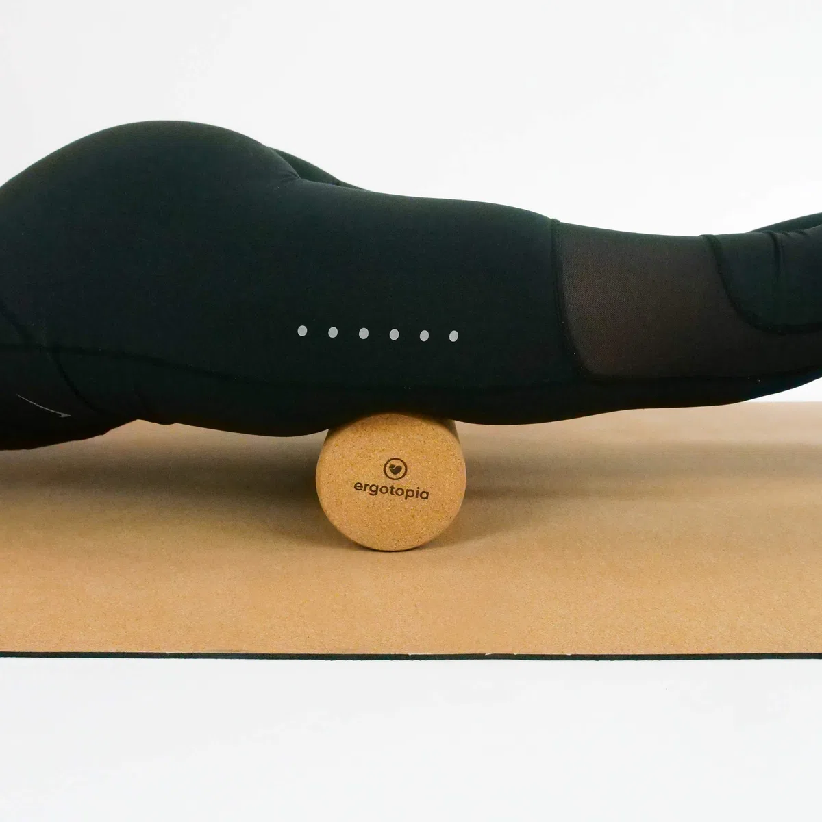 Ergotopia Rouleau de Massage - Rouleau Massage Sport en Liège Écologique Durable - Rouleau d'Automassage Musculaire du Dos - Kit Massage Fascia - Rouleau Fitness pour Stimuler les Muscles Profonds