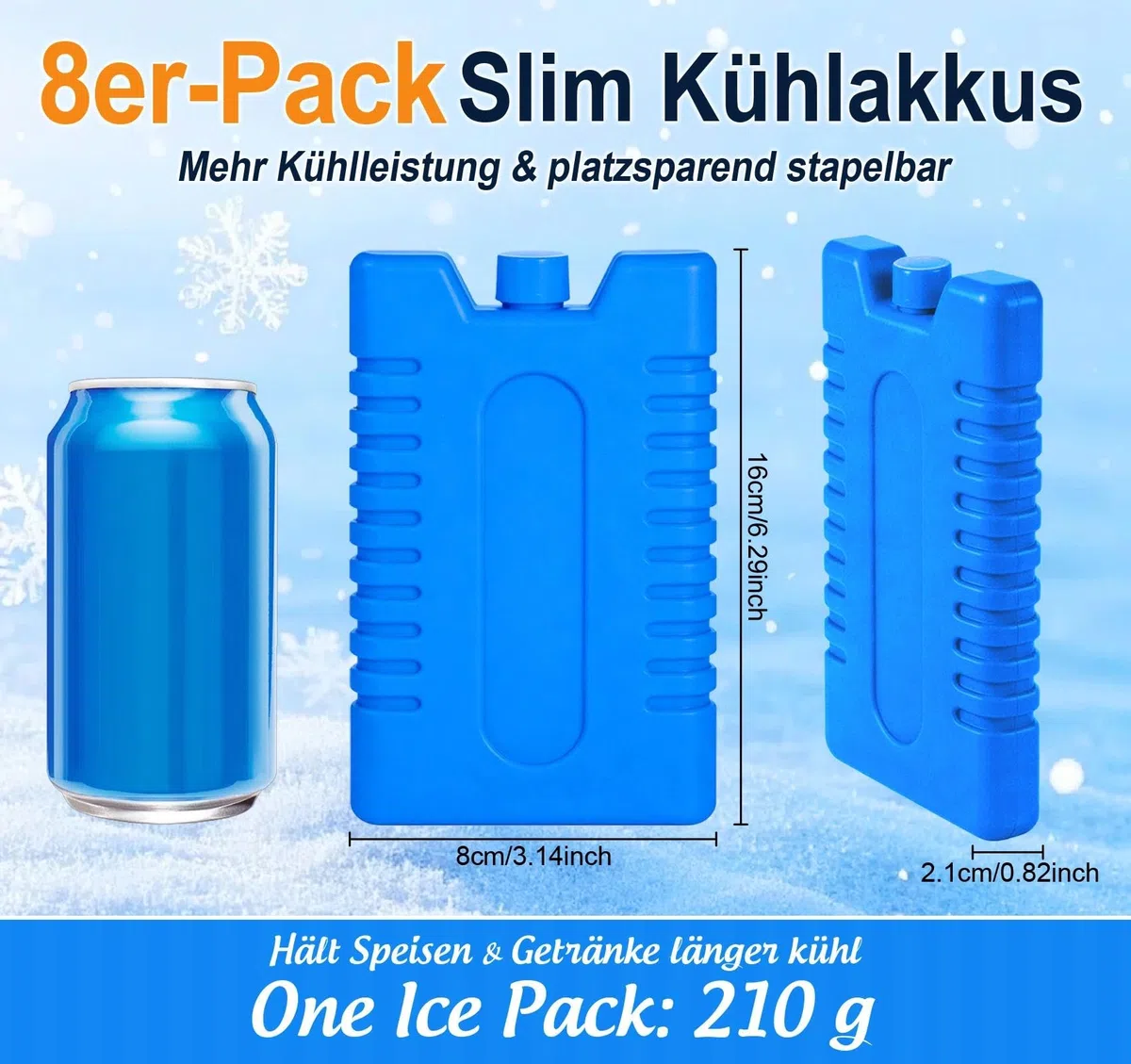 Homewit Big Packs de Glace - Éléments de Refroidissement pour glacière et Sac Isotherme - Accumulateurs de Froid pour la Maison et Les Loisirs