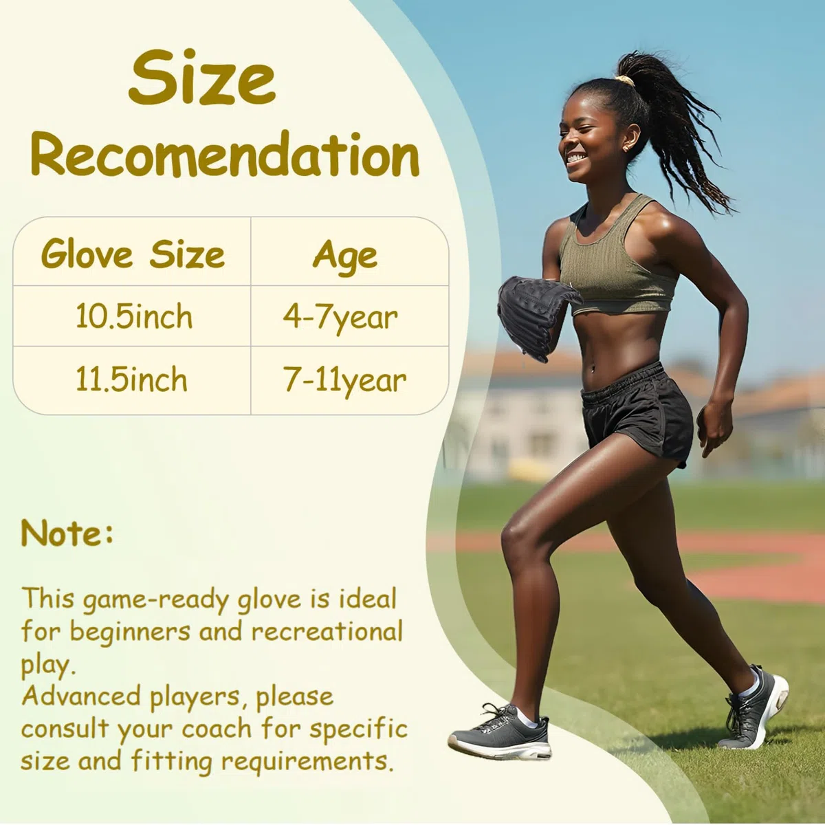 Urby Gant de baseball pour gaucher, gant de baseball pour gaucher et main gauche uniquement. Gants de baseball T-ball et jeunes.