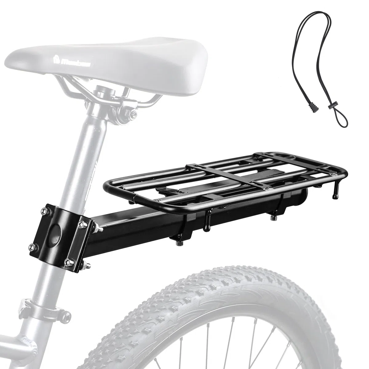 MEGHNA Porte-bagages arrière universel pour vélo - Charge maximale : 30 kg - Réglable pour roues de 20 à 29" - Porte-bagages robuste en aluminium - Montage facile avec outils