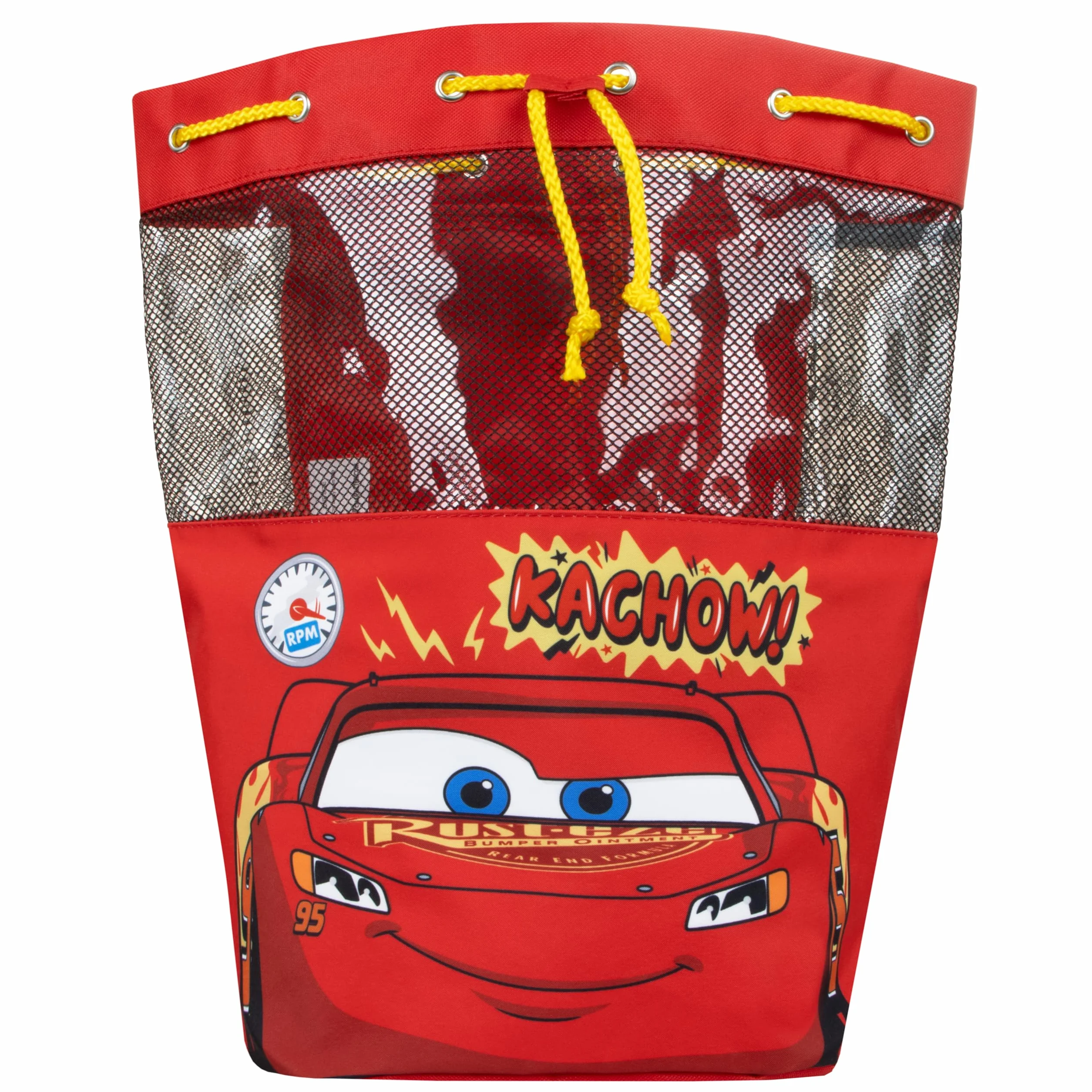 Disney Sac de natation Sac de bain Cars pour garçons | Sac à dos Lightning McQueen pour garçons | Taille unique | Rouge