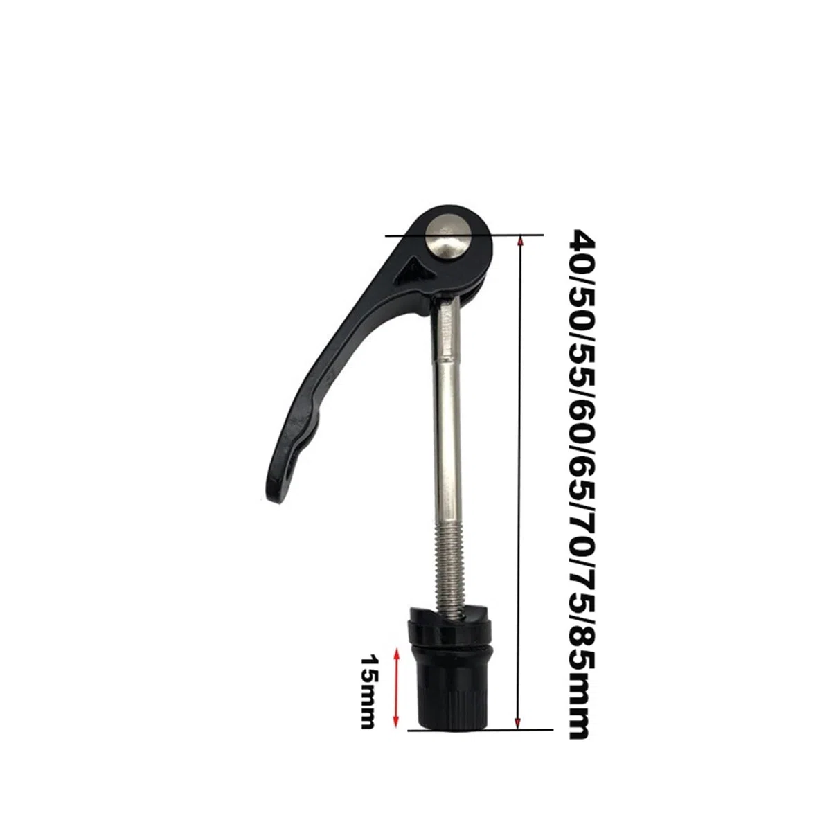 Collier de serrage de selle de vélo, 1 pièce, écrou à dégagement rapide M6 35/40/50/55/60/65/70/75/85 mm, tige de serrage de tige de selle de vélo, outils de cyclisme (M6 x 75 mm, noir)(M6x50mm Black