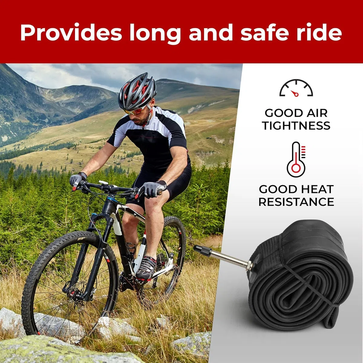 Fincci Velo Сhambre a Air 27.5 - Paire Chambres à Air 27.5 x 1.95 x 2.0 x 2.125 avec Valve Schrader 48mm pour Montagne & Hybrid & Electrique & Route Vélos, VTT Homme Adulte