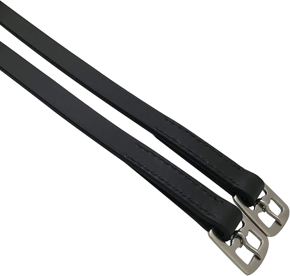 Étrier en cuir fait à la main - Noir - Pour adulte - 137,2 cm - Enfant - 121,9 cm - Non extensible - Doublure