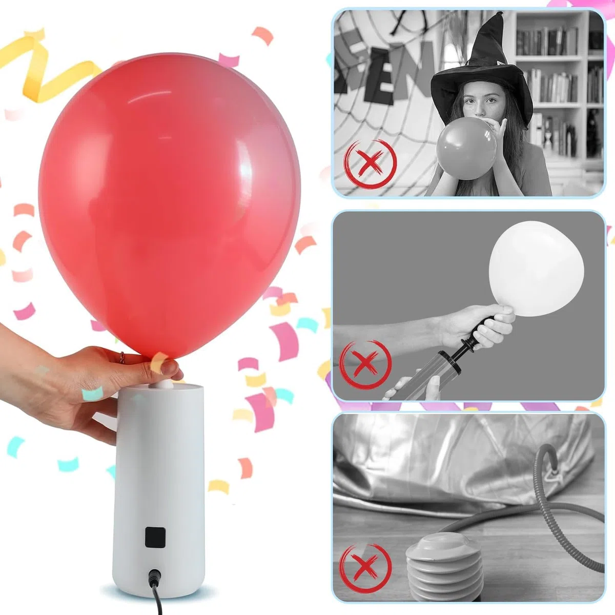 Pompe Électrique Ballon pour Ballons Animaux,Gonfleur Electrique Ballons de Modélisation Magiques,Pompe à Ballon pour Ballon,Balle de Bobo,Balle de Yoga,Ballon de Magique,Sacs de Colonne d’Air