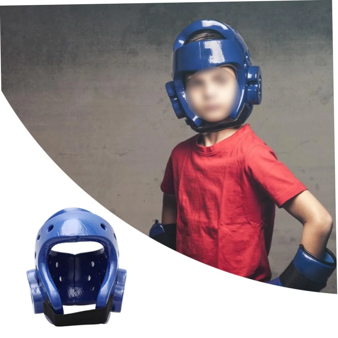 Karaté d'adultes pour Enfants, Casque Artistique Boxing Soft Casque Taekwondo Geet Heads, Combats de Protection d'entraînement - Bleu/L