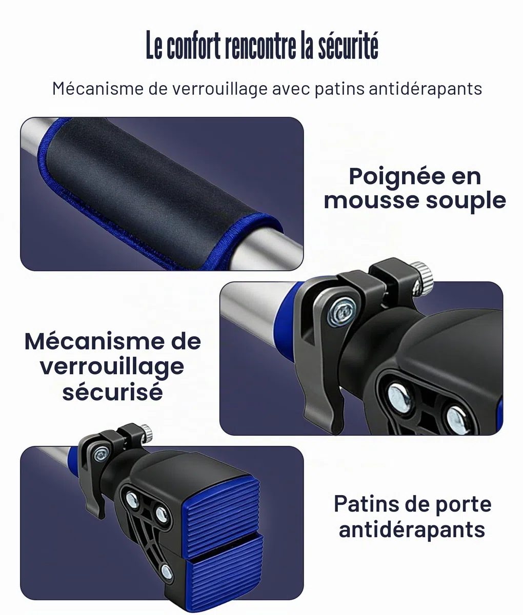 ROMIX Barre de Tractions Porte, Réglable de 72-97 cm Barre de Traction Sans Fixation, Multifonction Exercice Équipement avec Poignée Sécurisée, Pull Up Bar Antidérapante et Chargeable Jusqu'à 200 kg