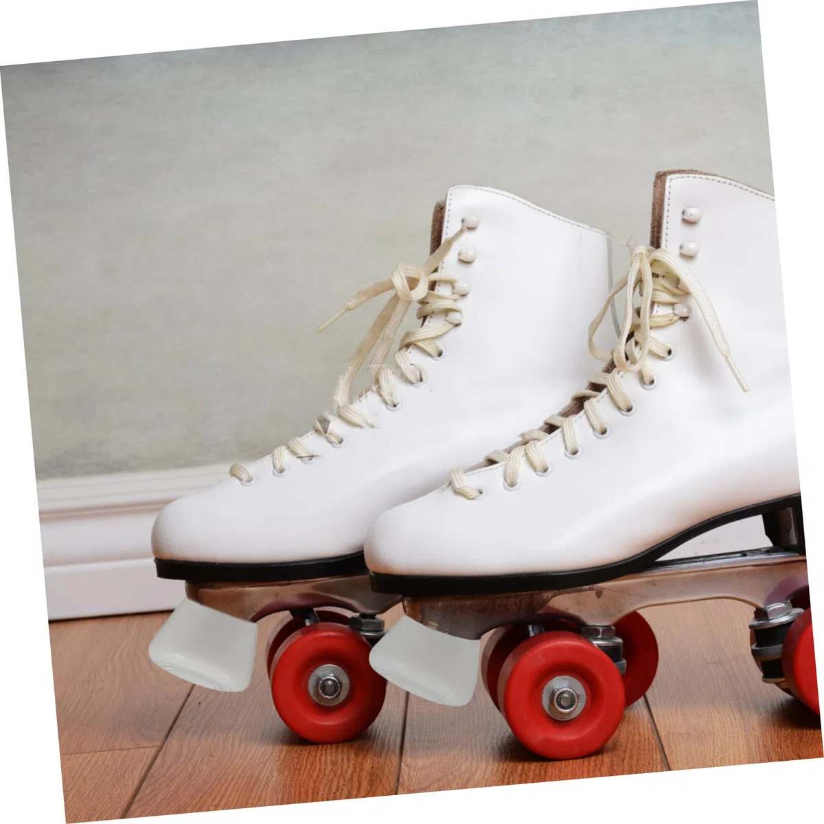 BESPORTBLE 4 Pièces Butées De Frein pour Patins à roulettes - Accessoires De Patinage avec Vis - Butées Dorteil Blanches pour Roller Freins De Patin à roulettes en Plastique Durable