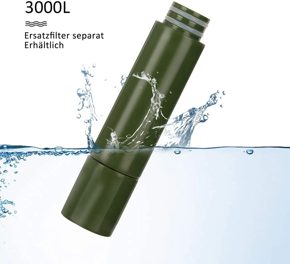 Purewell Pompe Filtrante à Main 0.01 Micron - Filtre à Eau Portable Élimine 99.999% des Bactéries - pour Randonnée, Camping, Voyage et Survie