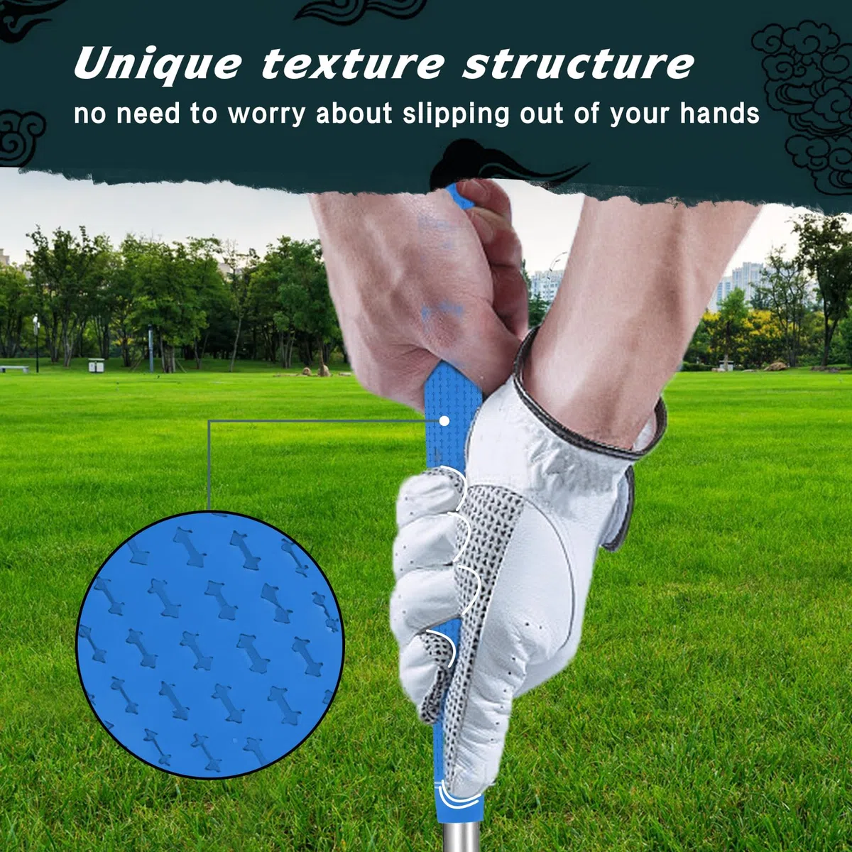 Lot de 8 poignées de golf confortables en caoutchouc souple toutes saisons - Antidérapantes - Pour homme et femme - Design bas conique - Excellentes poignées rembourrées de taille