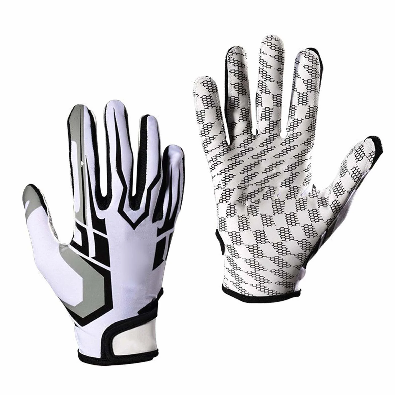 Alomejor Gants Dede Football Américain Antidérapants, Gants de Sport Respirants en Silicone à Doigt Complet pour Le Baseball (L)