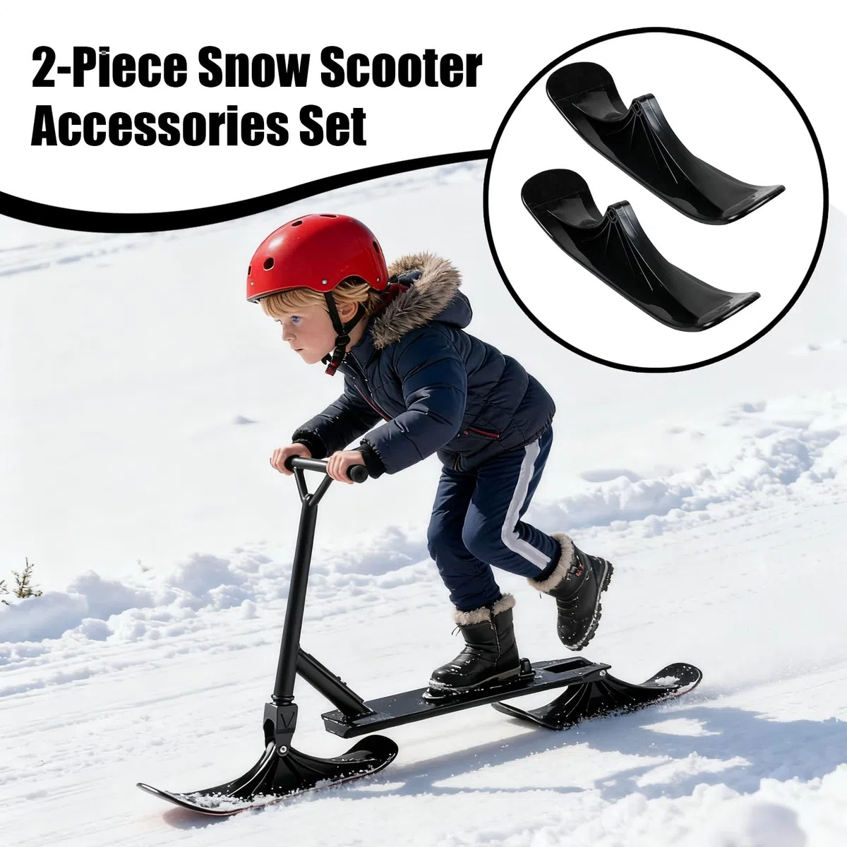 Kit De Conversion De Luge - 1 Paire Accessoire Pour Sports D'Hiver | Accessoire Pour Scooter Des Neiges, Luge Et Ski - Utilisable Sur , Routes En Gravier Irrégulières, Parc, Plage, Aventure En