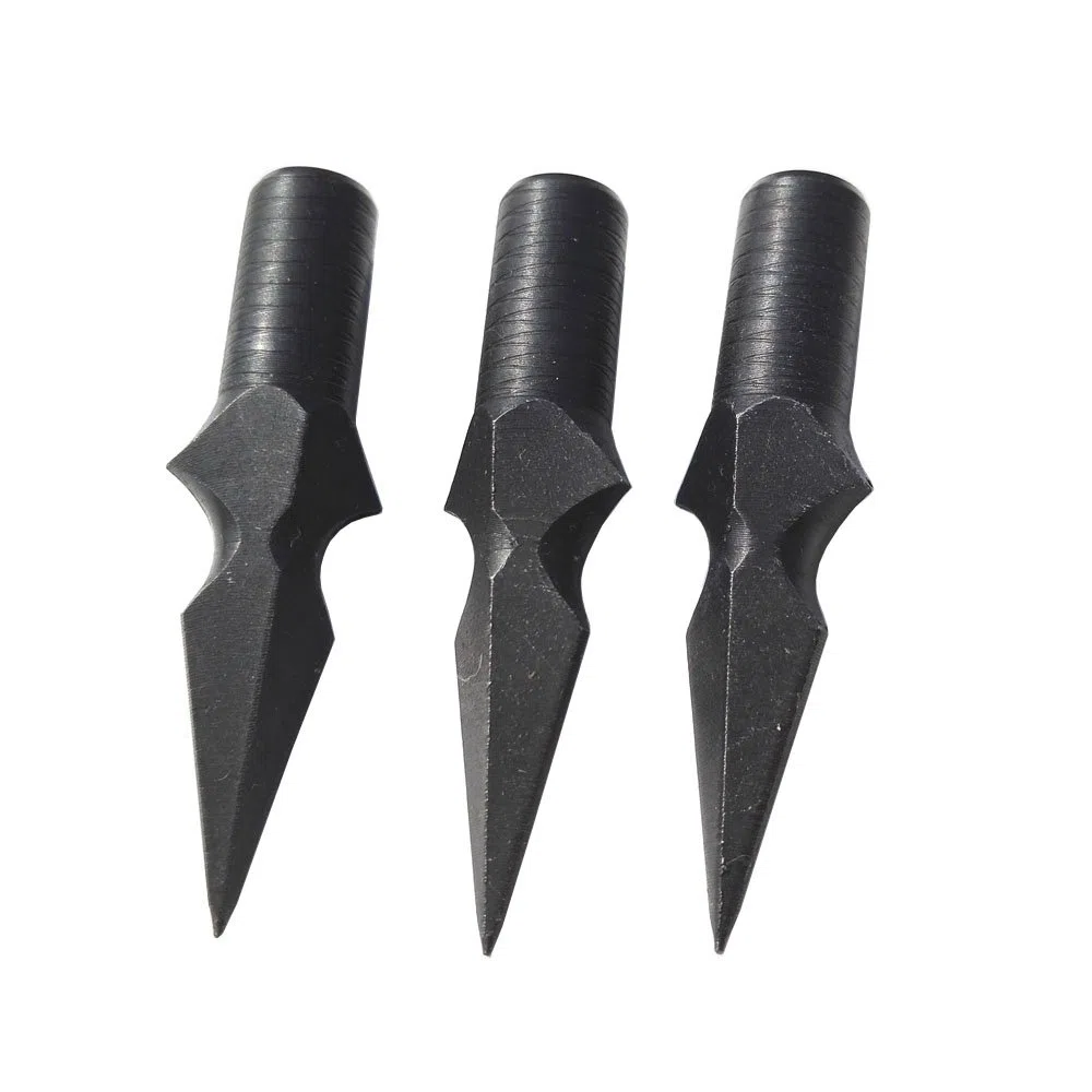 6pcs Pointes de flèche Traditionnelles en Métal Chasse Broadheads Tir à l'arc Tête de Flèche 200 Grains Pointes de vis pour Les Flèches en Bois de Bambou