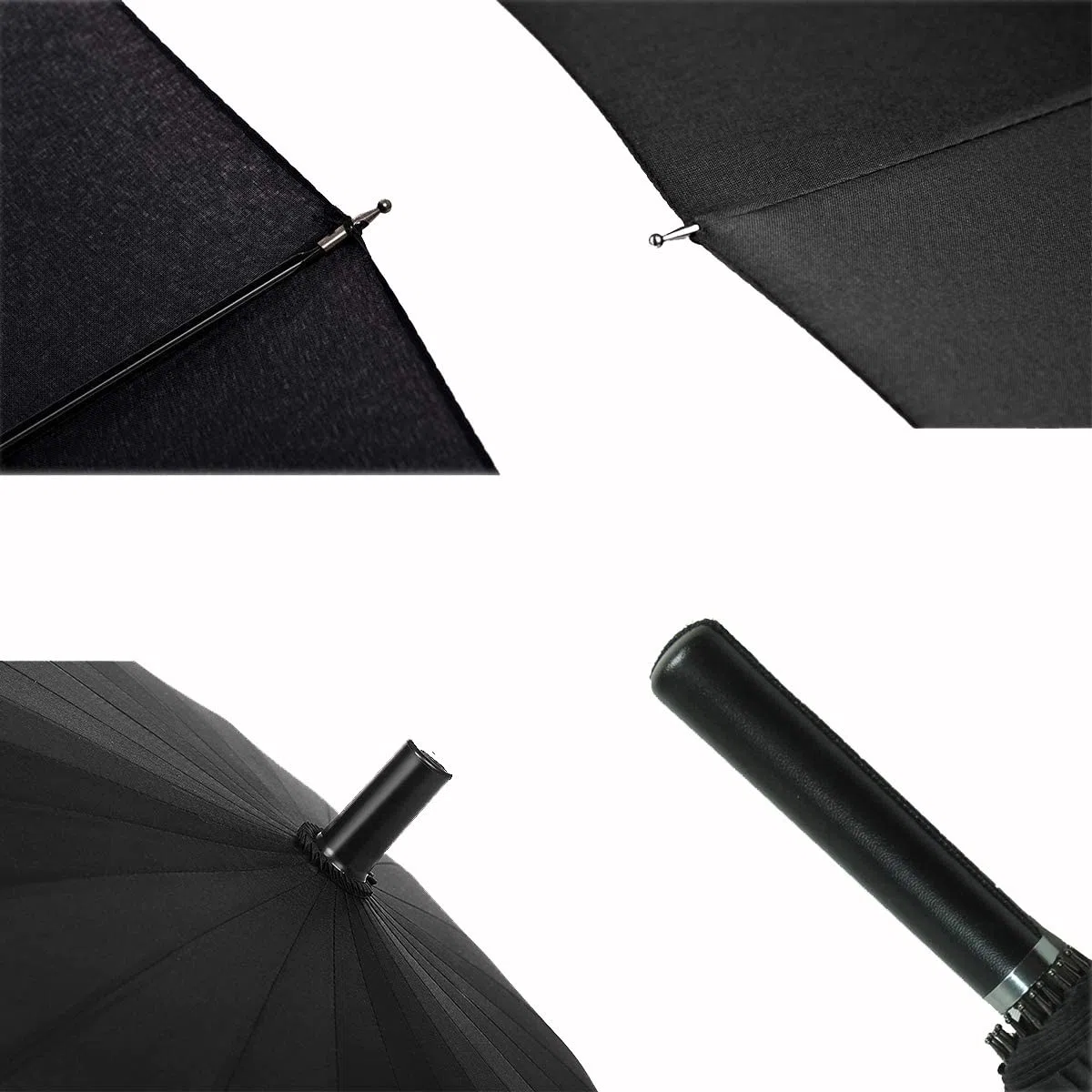 ThreeH Doublé Canne Anti Vent Parapluie Golf Ouverture 24 côtes Voyage Parapluie Grande Taille KS07,Rainbow