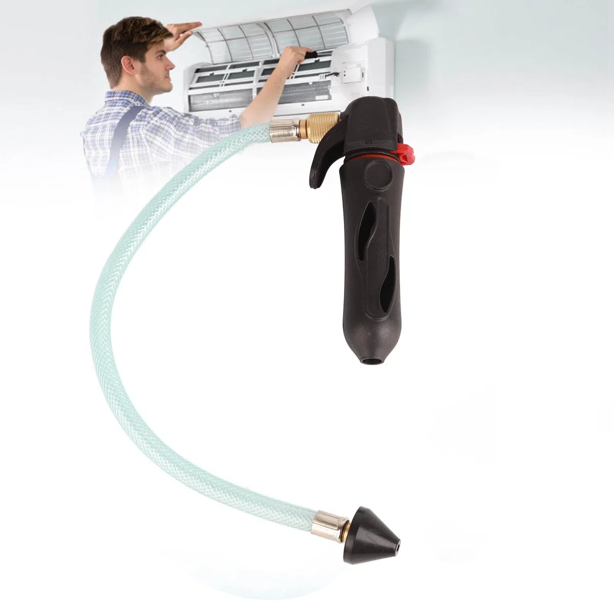 Pistolet de Vidange fileté, Nettoyeur de Cartouche de CO2 Portable Sûr avec Tuyau Flexible pour Kit D'ouverture de Réfrigérant de Climatiseur