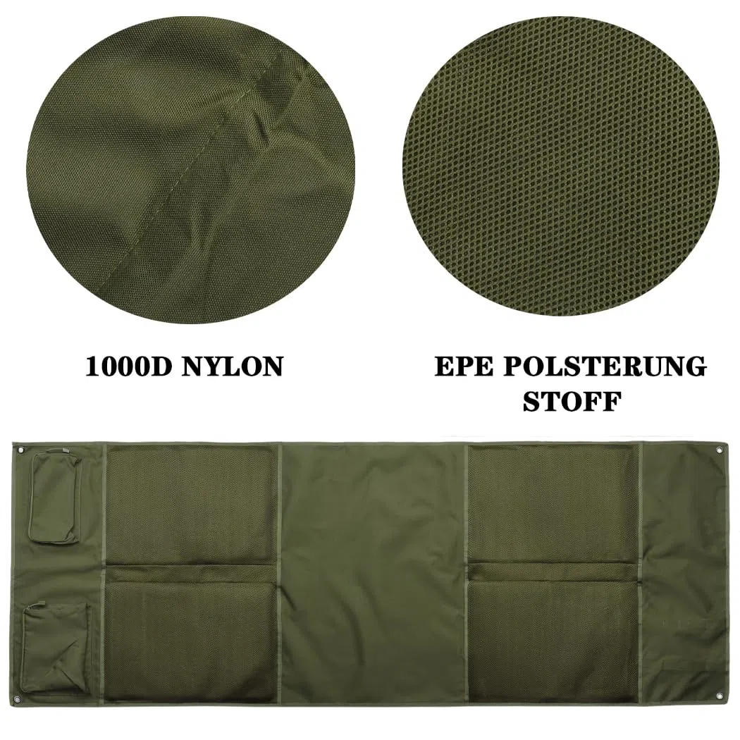 MOZETO Tapis de tir extra large, pliable avec rembourrage pour tir couché, équipé d'un système de sangle Molle et de deux poches pour accessoires