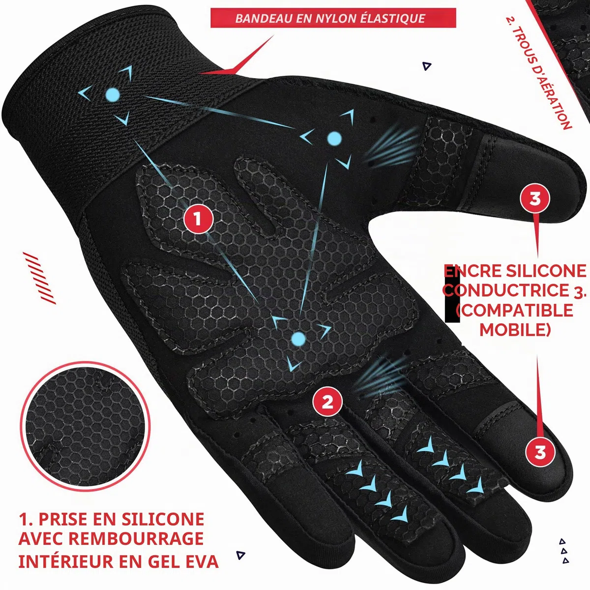 RDX Gants De Musculation Gant Fitness Gymnastique Sport Anti-Dérapant, Protection Paume Adhérence Entrainement Halterophilie Rembourrée Antidérapant Respirant à Écran Tactile Équipement Gym à Domicile