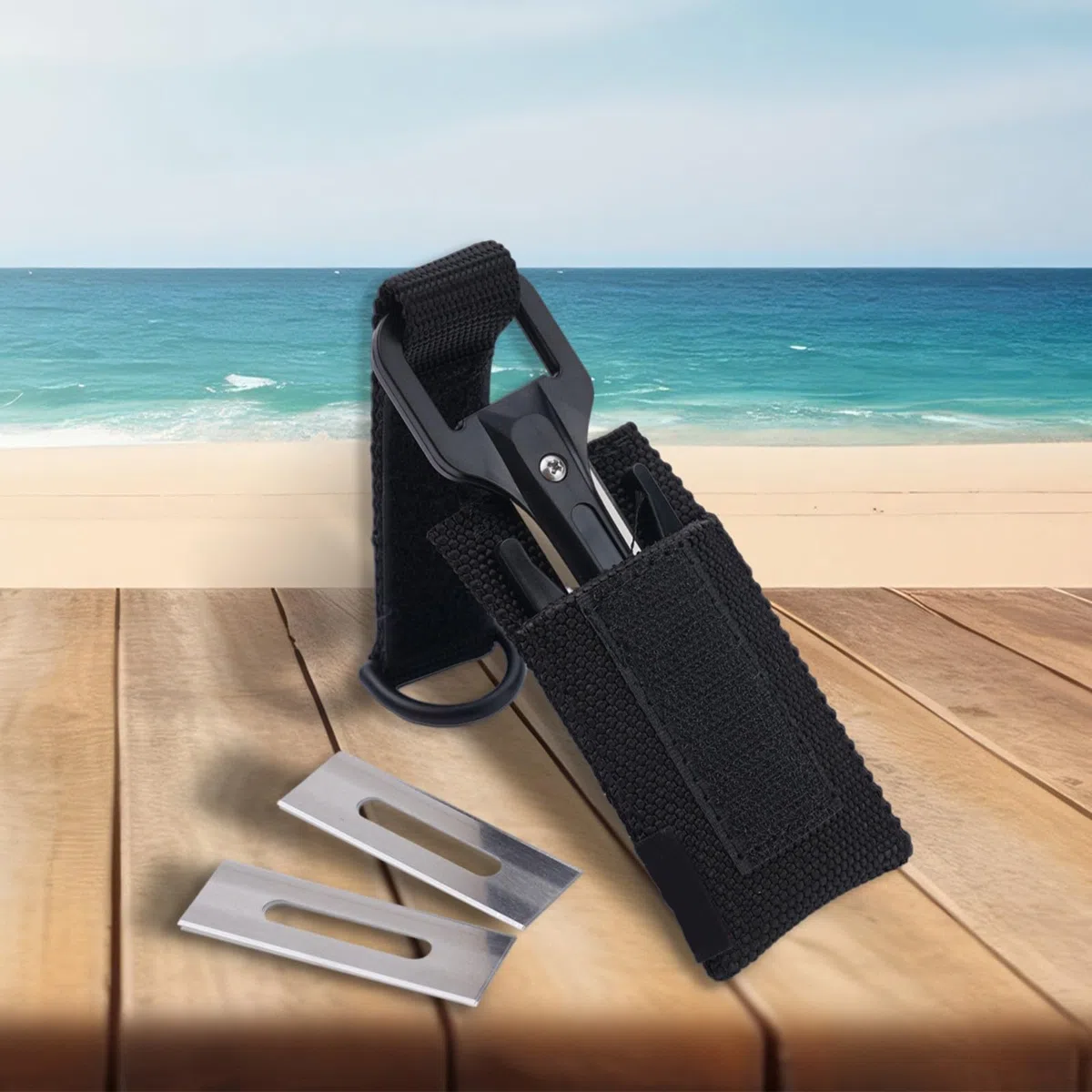 Lame spéciale de coupe pour plongée sous-marine, pointe émoussée, coupe-ligne sous-marine, équipement sécant pour une utilisation sous-marine (bleu)