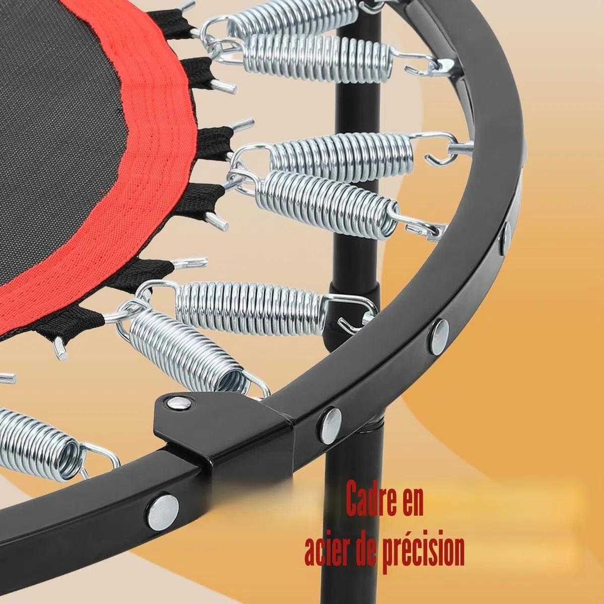 LIFERUN Trampoline de Fitness intérieur Ø 101 cm, capacité de Charge 150 kg, Rebond d'entraînement, avec 3 Niveaux de poignée réglables, Mini Trampoline pour Adultes