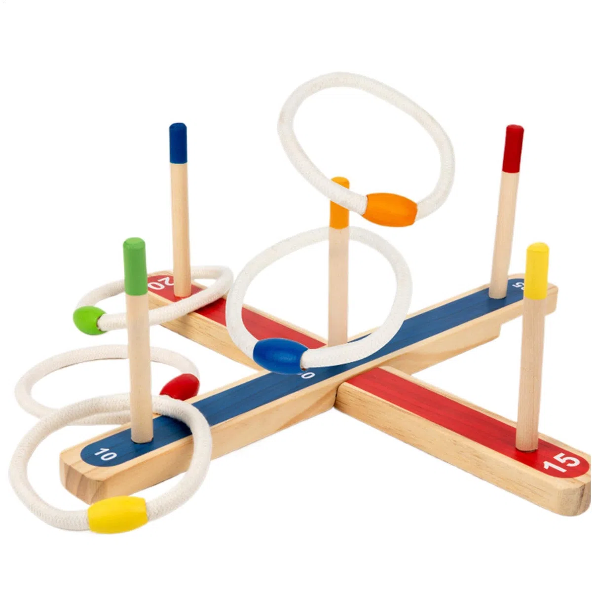 Wooden Throw Hoop Game, Fun Kids Throwing Ring Game, Indoor Outdoor Ring Throw Game, Hand Eye Coordination Games 16.22x3.62x2.36 inches for Kids Aged 3 and More, Family (1 Set)