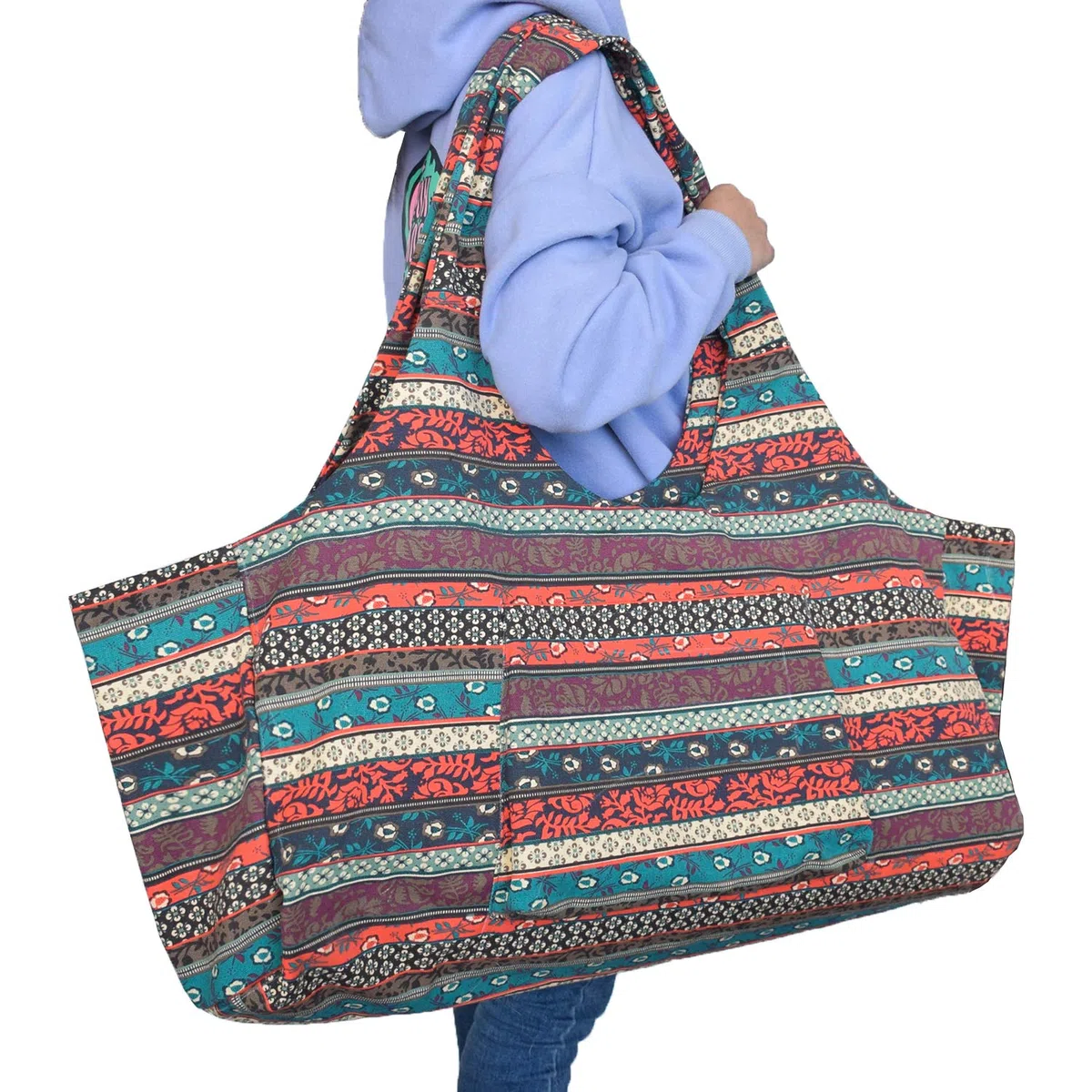 Sac de Rangement pour Tapis de Yoga - Grand Sac fourre-Tout avec Poche et Poche intérieure zippée, pour Homme et Femme