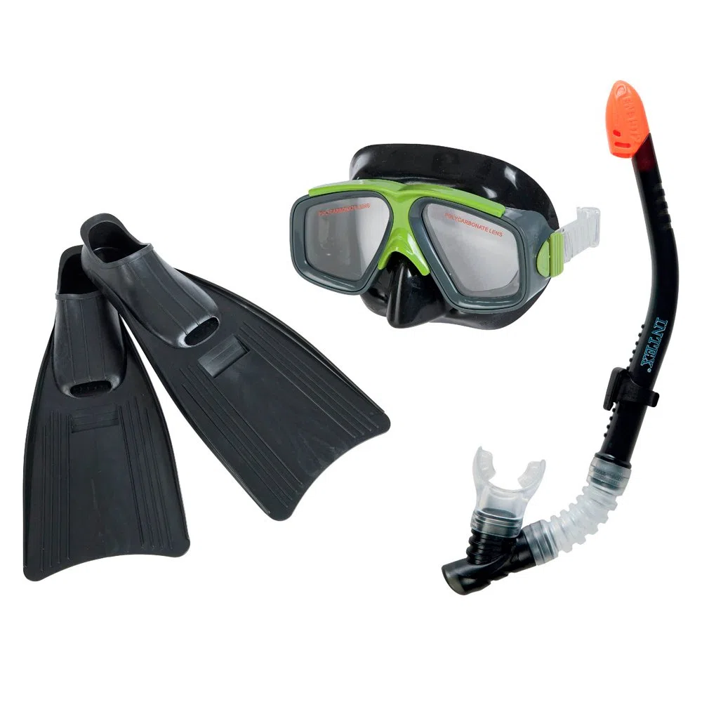 INTEX 55959 Surf Rider Kit de plongée Tuba, Masque et Palmes Taille Adulte