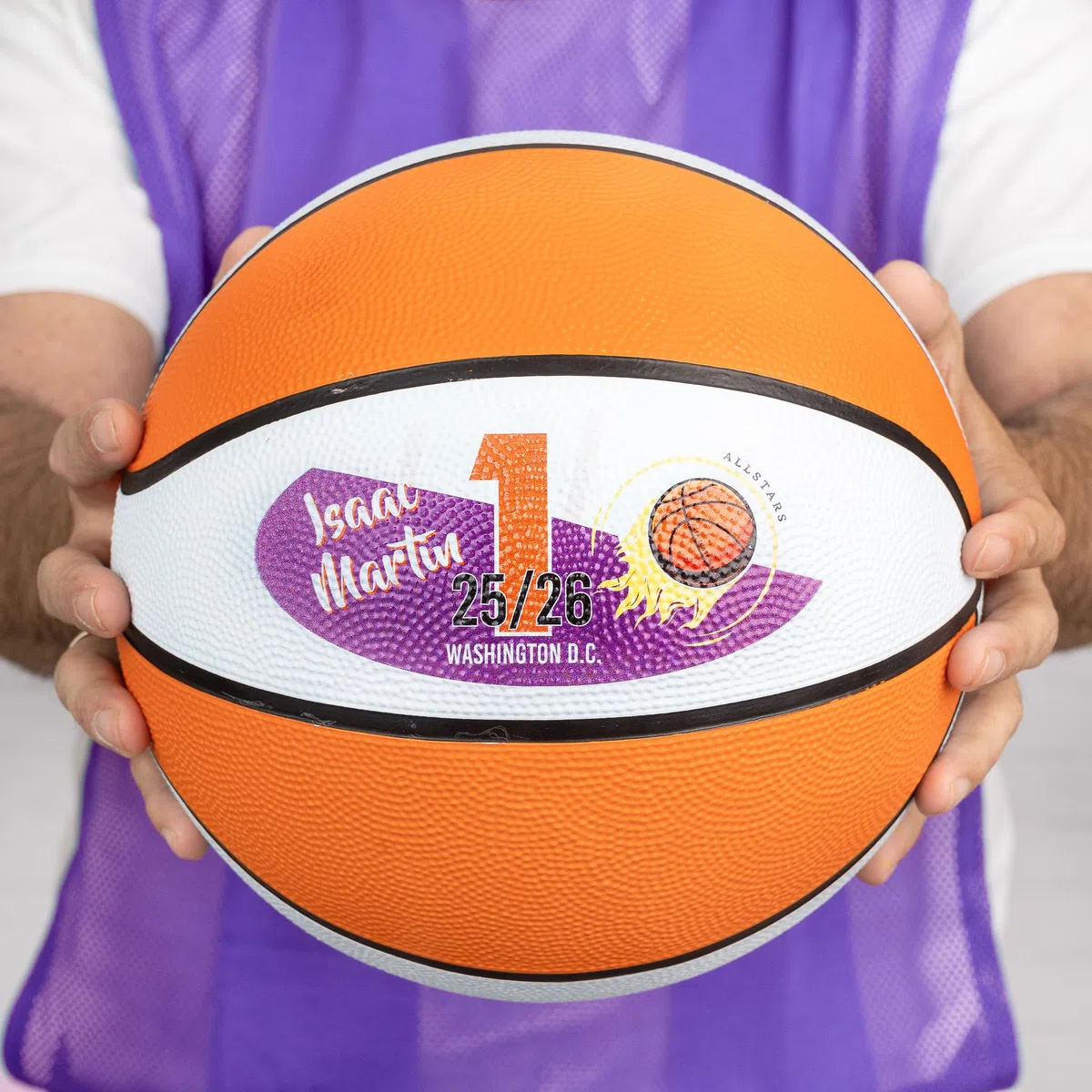 Wanapix | Ballon de Basket Personnalisé Décoratif | Basket Ball Taille 7 | avec Pied de Support | Ballon Basket Enfant et Adultes
