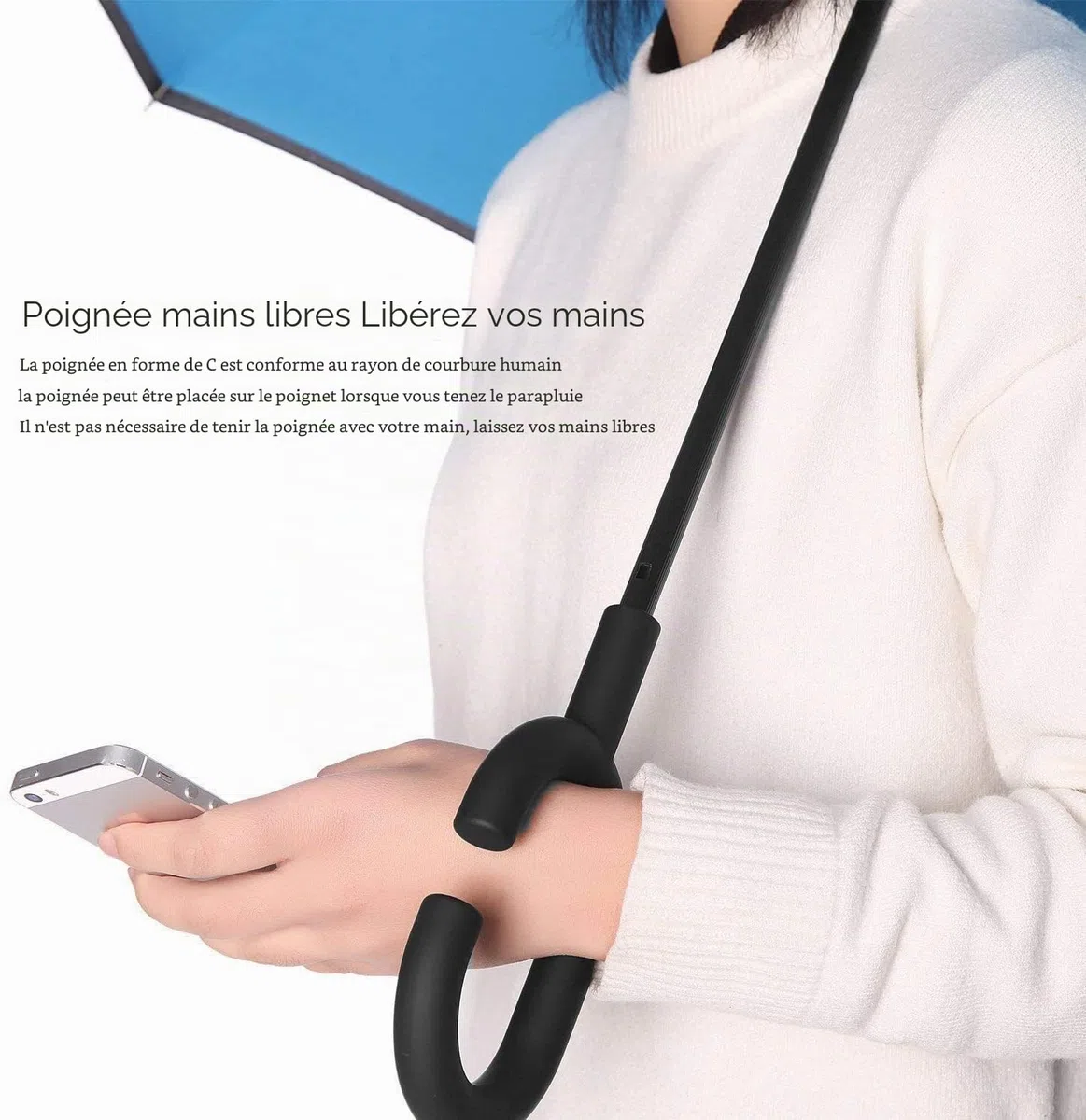 Parapluie double face coupe-vent et protecteur contre les UV - Pliable - Parapluie droit inversé pour hommes et femmes - Autoportant - Poignée en forme de C - pour golf/voitures (violet)