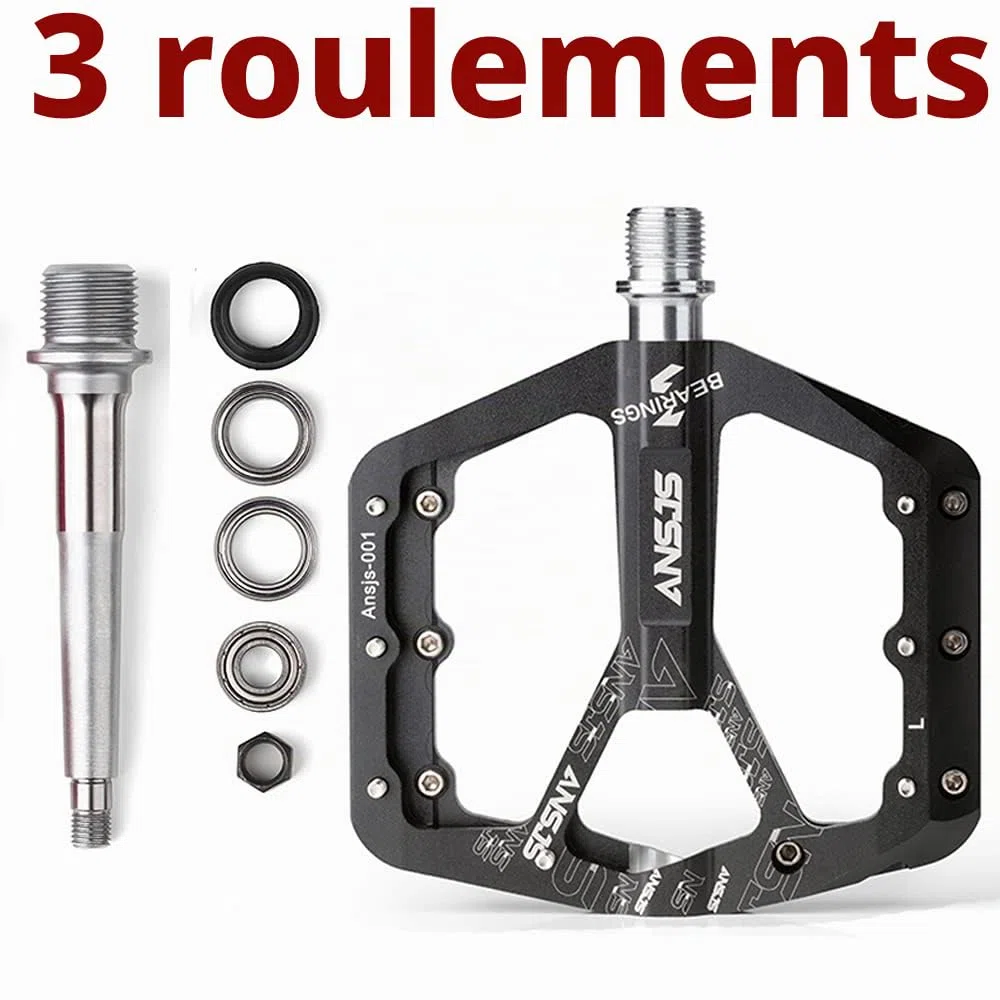 Pédales Plates VTT Pédales de Vélo Ultraléger,9/16" Pédales Vélo Route BMX Clous Antidérapants Alliage d'Aluminium Cyclisme