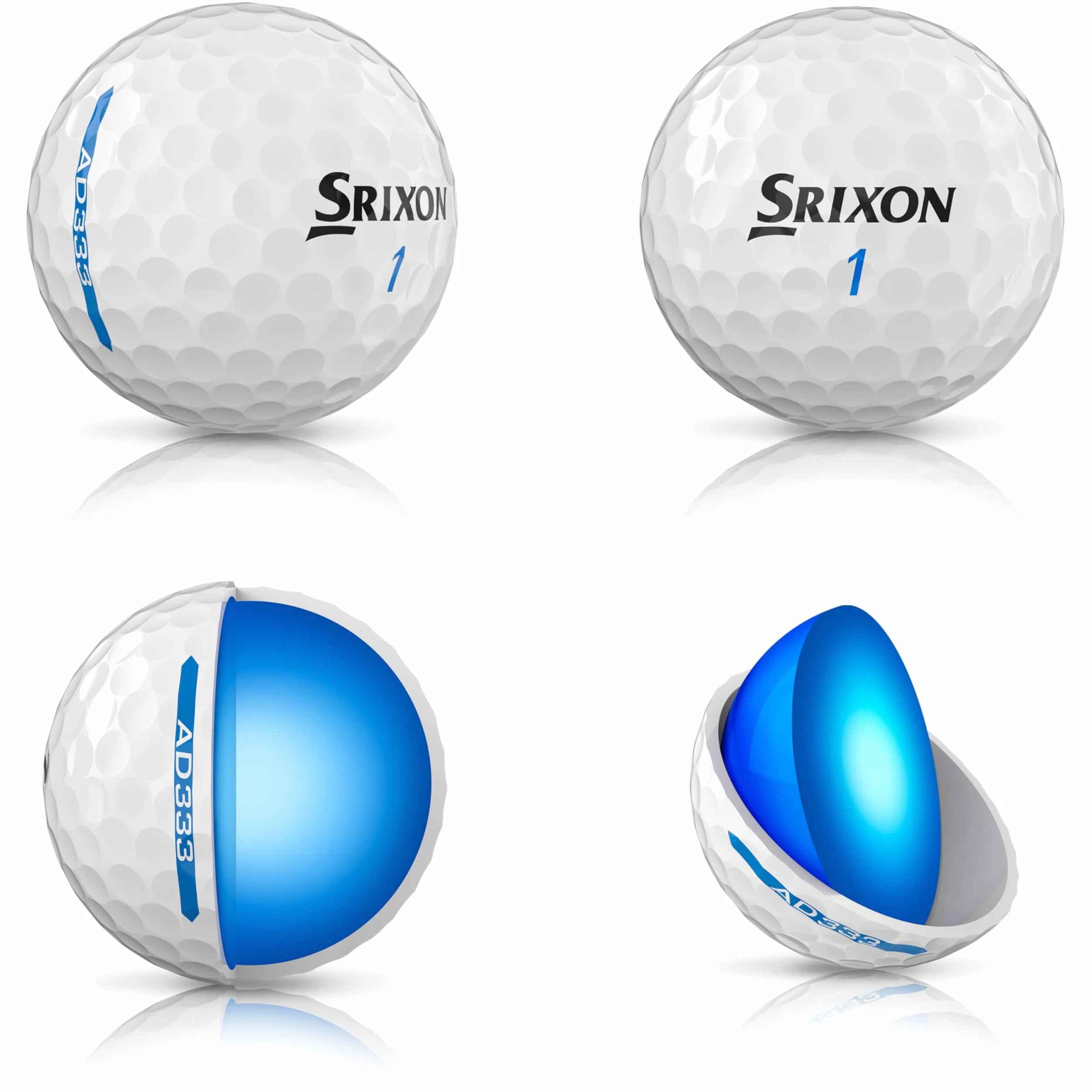 Srixon AD333 Balles de Golf Longue Distance|Toucher Plus Doux et Contrôle Exceptionnel |Emballage Écologique |Idée Cadeau Golfeur | Boîte de 12