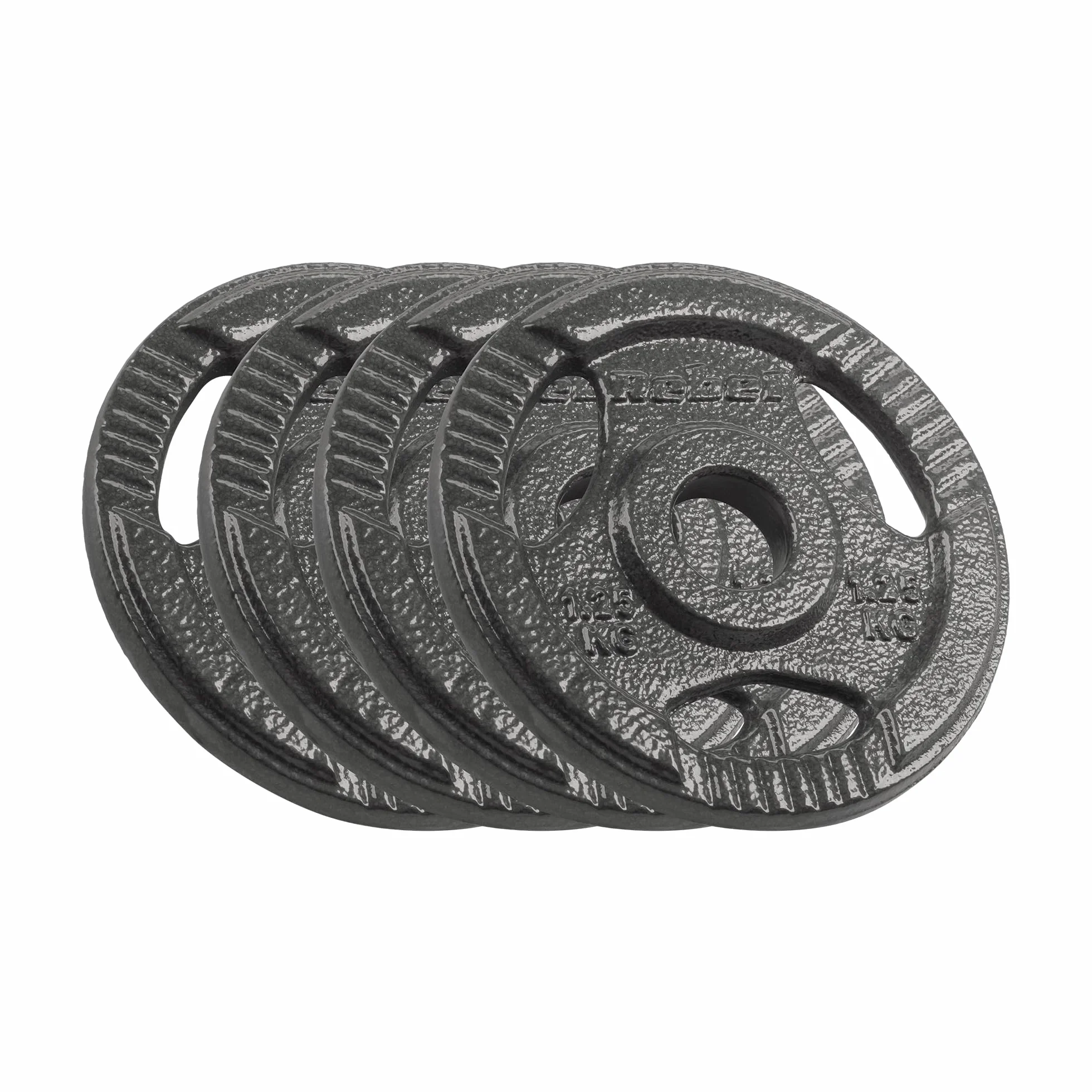 Rebelle Fonte Poids Set 4x1.25kg Trou 31mm Plaque avec Poignées RBA-2132