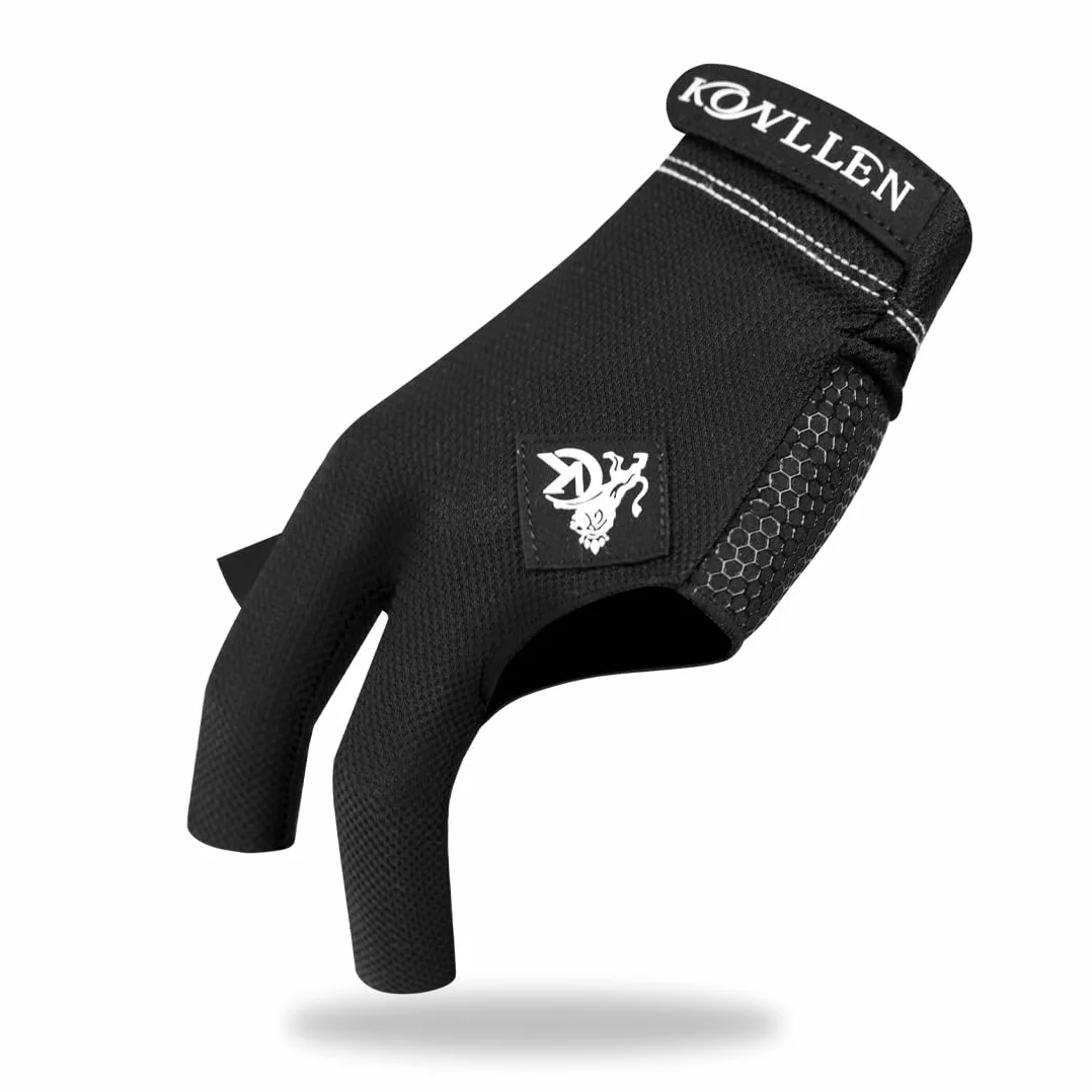KONLLEN Gant de billard à 3 doigts pour main gauche, main droite, durable, double couture, gant de sport pour queue de billard, tailles populaires pour homme et femme