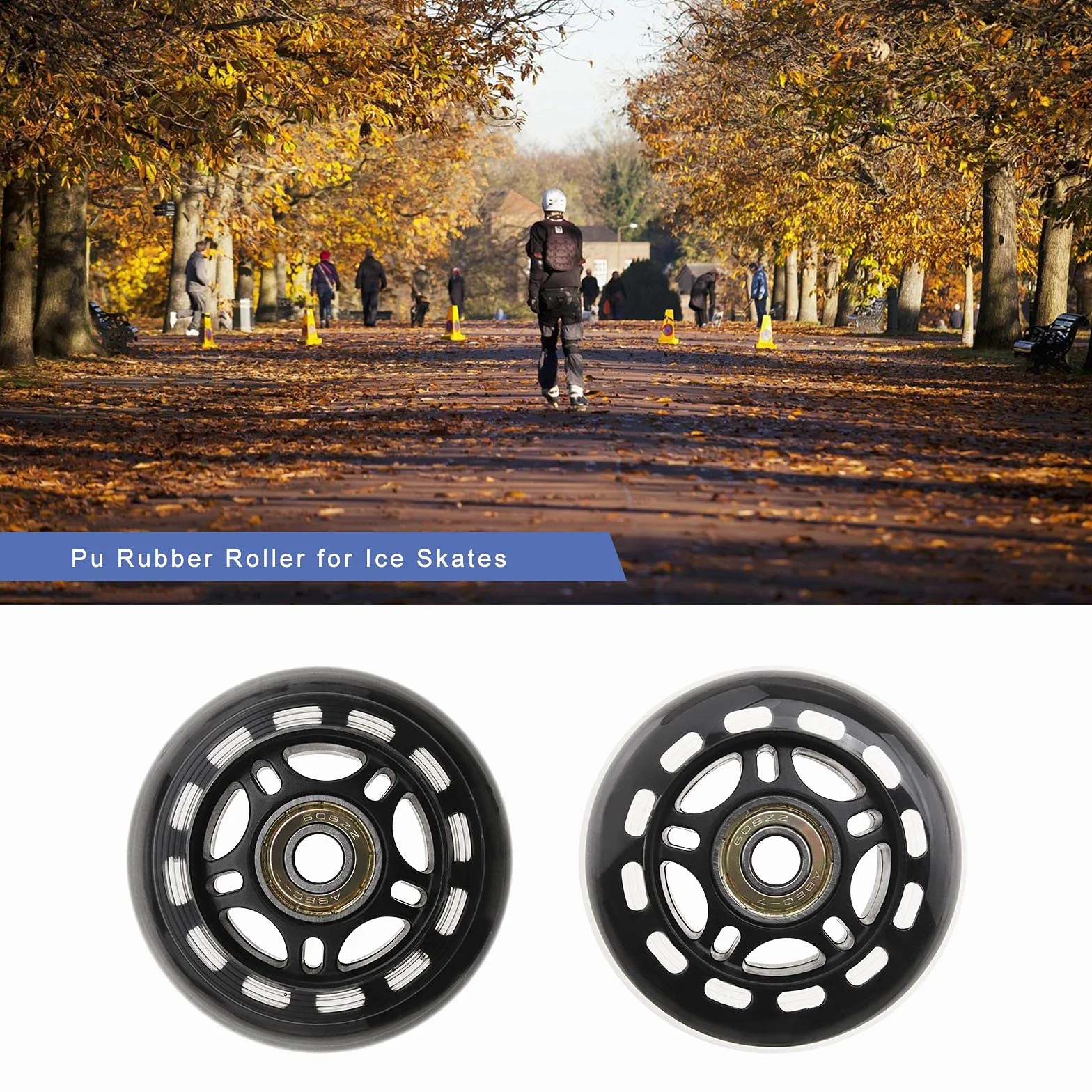 ECSiNG 8pcs Roues de Patinage 70mm 82A avec Roulement ABEC-7 608ZZ pour Garçons et Filles Équitation Récréative en Plein Air