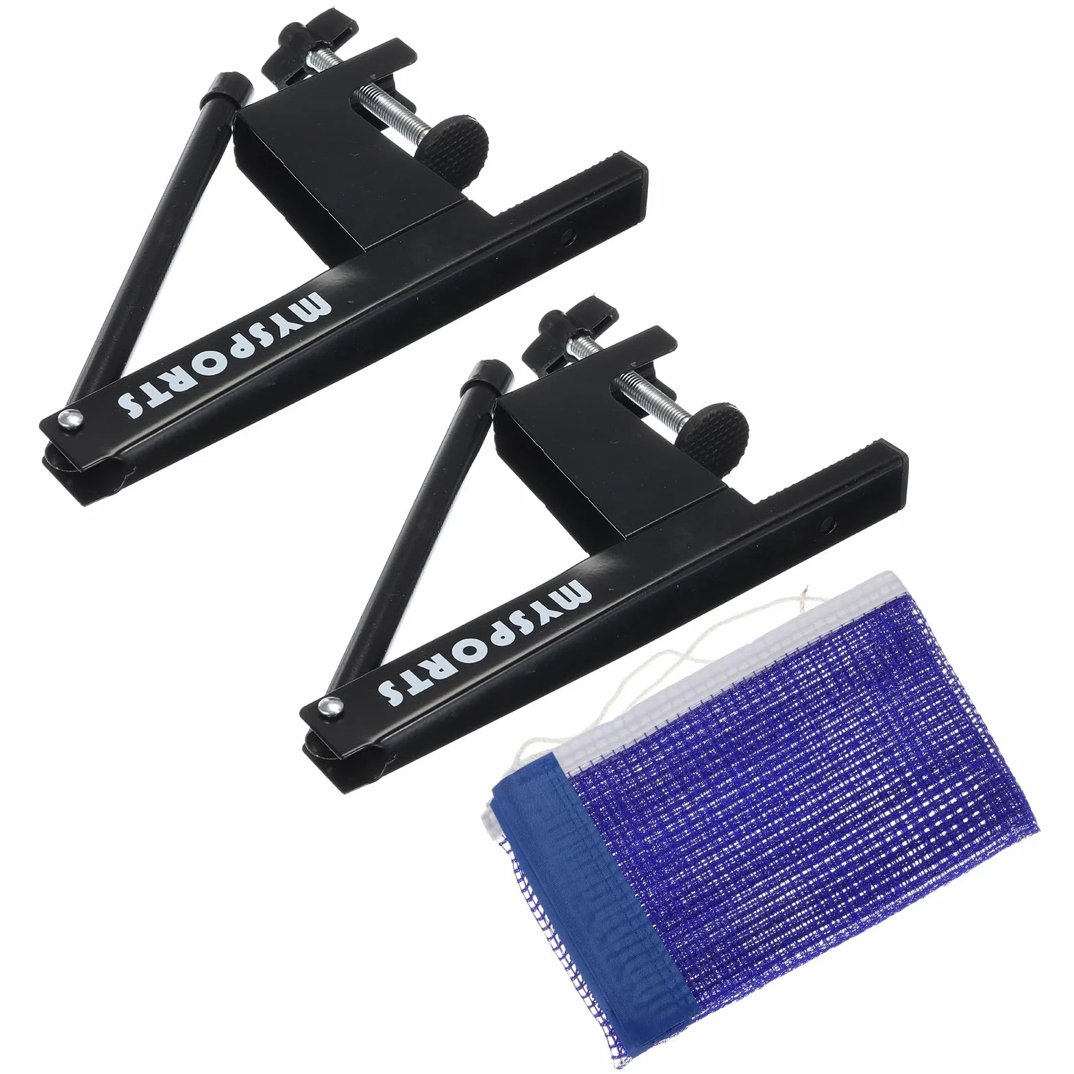 PATIKIL 6 Pieds Pliable Table Tennis Filet et Poteau Ensemble, Portable Ping-Pong Maille Filet Réglable Afficher vers 2,75-Pouce pour Entraînement Compétition, Noir Bleu
