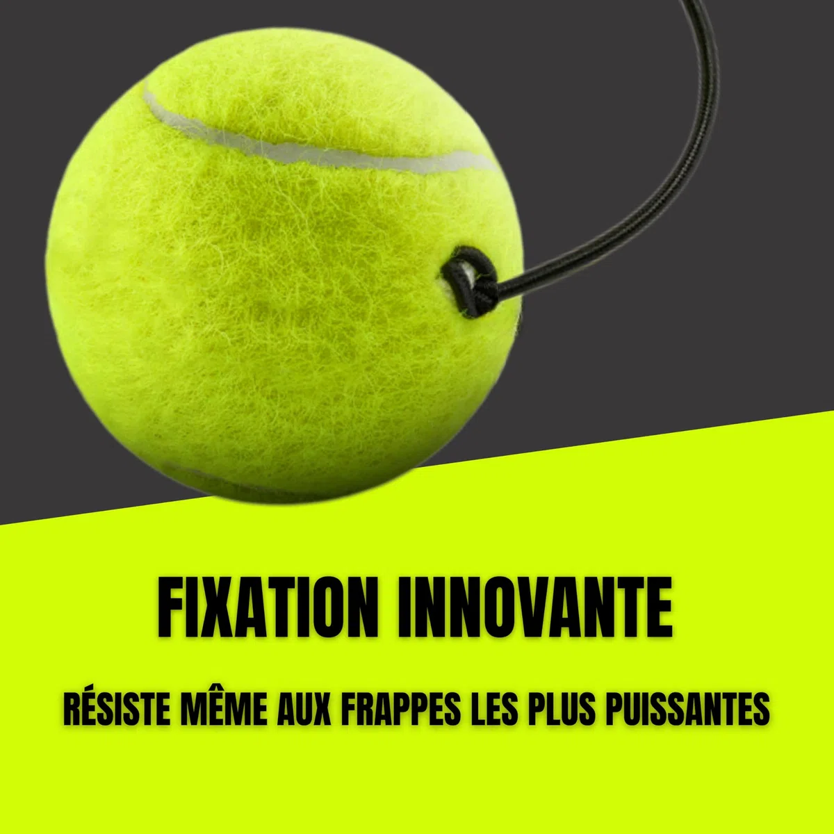 TENIX® Lot de 3 balles de avec Corde | Balles de Rechange Trainer | Boîte de balles scellée sous Pression Incluse | Balle de Rechange avec Cordon élastique Trainer
