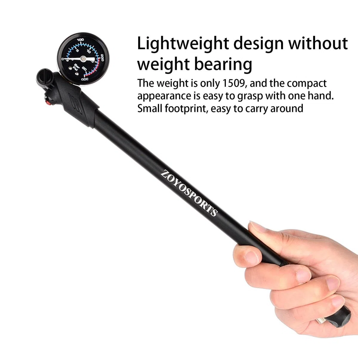 Pompe à air pour Fourche de Montagne | Gonfleur de Choc | Pompe à vélo de précision 300 PSI avec jauge intégrée et Valve de Purge pour des promenades en Douceur | Outil de réparation de Voyage idéal