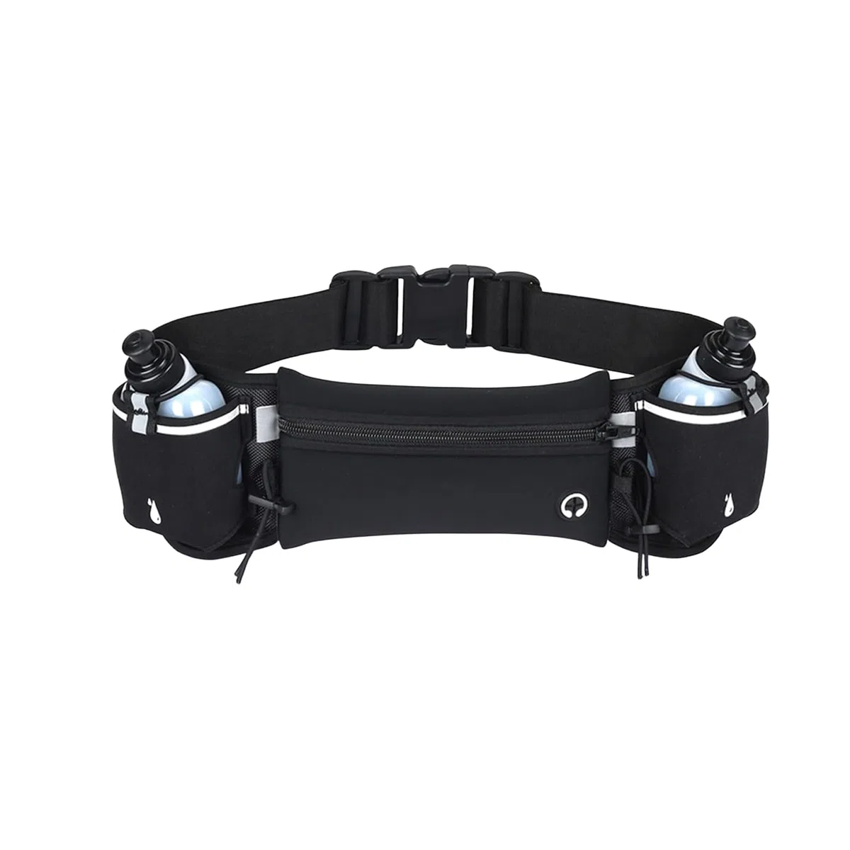 Ceinture de Course à Pied, Pochette Étanche pour Téléphone Portable, Ceinture Running Réfléchissante avec Bouteille d'eau pour Le Jogging et Les Activités de Plein Air, Noir
