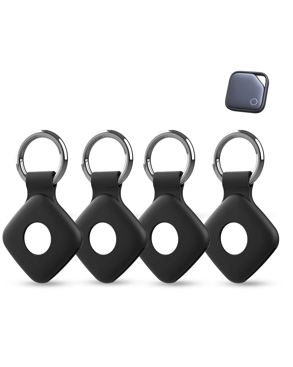 4 Pack de coques en silicone pour UGREEN FineTrack Anti-Loss Tracker, daunke Full Protection Cover (convient pour les personnes âgées, les animaux domestiques, le sac à dos, les bagages, les enfants