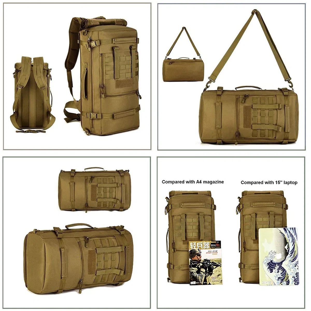 Selighting Taktischer Rucksack 40L/50L Militär Wander-Duffel-Tasche 3-Tages-Notfalltasche Molle Camping Jagd Trekking Tagesrucksack für Männer und Frauen