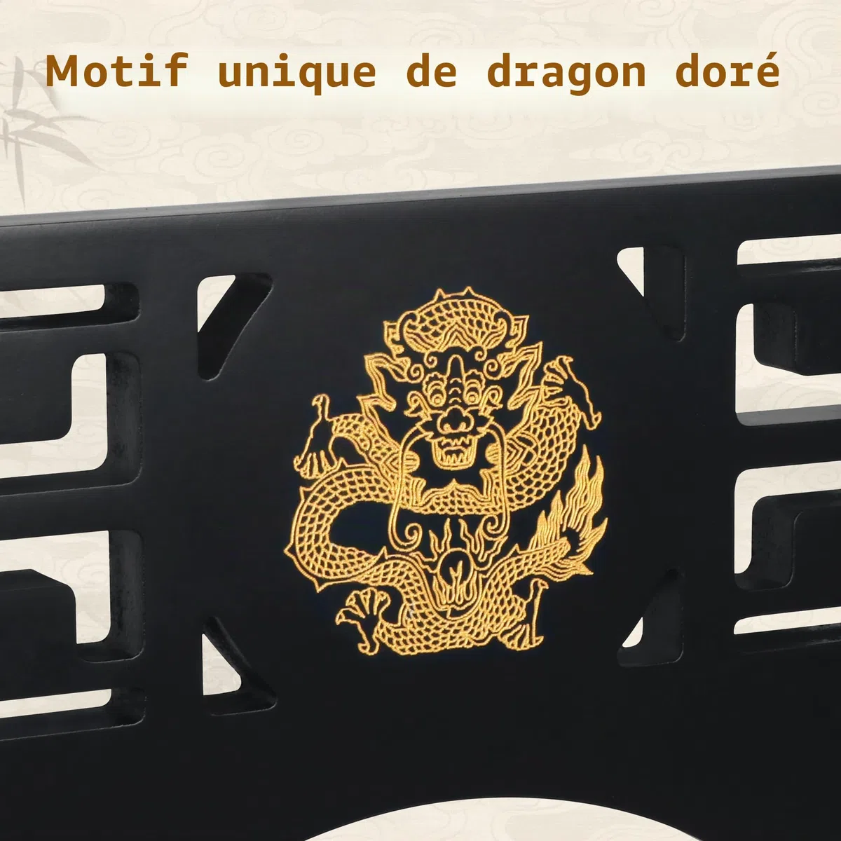 Alyoen Support Katana à 2 niveaux, support d'épée mural avec crochets rembourrés en velours et motif dragon, support d'épée mural pour sabre laser, Katana Demon Slayer et épée de samouraï